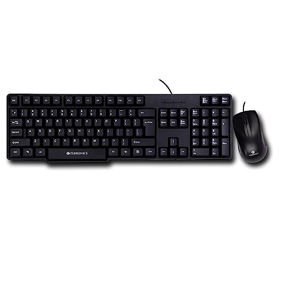 Zebronics Wired Keyboard & Mouse 1200DPI